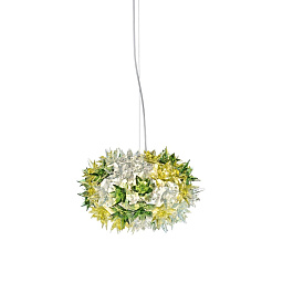 09260MN Kartell Bloom подвесная люстра с цветочным плафоном зелёного цвета