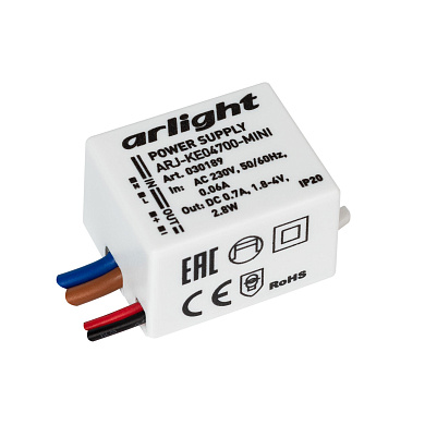 030189 Arlight LED драйвер ARJ-KE04700-MINI (2.8W, 700mA)