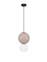 Mocha Porcelain & Glossy Opal Glass Matt Black Metal Base LED 7Watt 220-240Volt 420Lm IP20 3000K D:25 H:249 cm