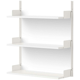 42002 + 42009 + 42007 New Works New Works Shelving System навесная настенная полка белого цвета с тремя уровнями хранения