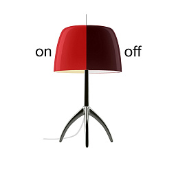 FN026001EC_62D Foscarini Lumiere настольная лампа с полусферическим плафоном бордового цвета