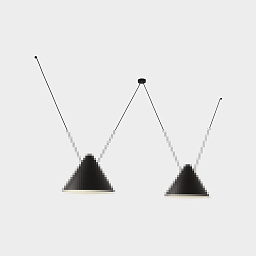 00-8372-05-05 Leds C4 Super подвесной светильник с парой конических плафонов на тонких тросах