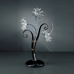 374/3L CHROME + BLACK IDL Girasole настольная лампа с черным основанием и металлическим декором