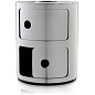 05966XX Kartell Componibili Металлический контейнер для хранения с 2 отделениями, хром — фото 1
