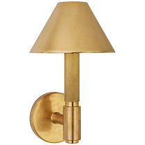 Barrett Small Single Knurled Sconce натуральная латунь с латунными абажурами