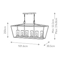 QN-ALFORD-PLACE-6P-MB: Музейный черный, Ш 1016 мм x В 250 мм x Г 305 мм