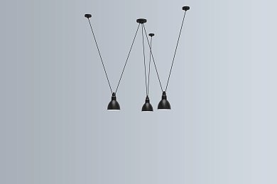 Подвесной светильник Les Acrobates de Gras N°325 Round L DCW éditions, чёрный, плафоны чёрные 325 P ROUND L BL-BL