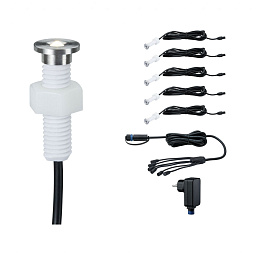 93695 Paulmann Plug shine круглый компактный встраиваемый маркировочный светильник с металлическим корпусом