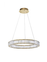 Triac Dimmable Platinum Gold Metal & Crystal LED 41Watt 220-240 Volt 2050Lm 3500K IP20 D: 60 H: 150 cm