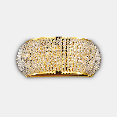 настенное бра с золотистым основанием и декоративной кристаллической отделкой