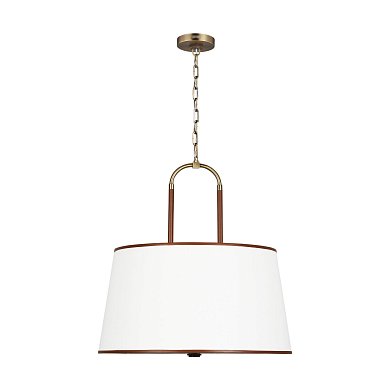 Подвесной светильник Visual Comfort Katie, латунь и кожа LP1024TWB