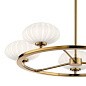 Pim 40" 5 Light Round Chandelier with Satin Etched Cased Opal Glass Fox Gold люстра 52223FXG Kichler