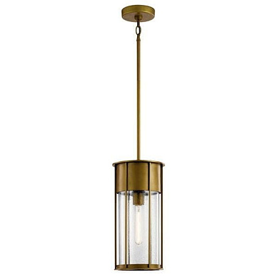 Camillo 18" 1 Light Hanging Pendant with Clear Seeded Glass Natural Brass уличный подвесной светильник 59082NBR Kichler