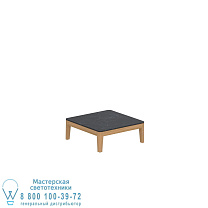CALYPSO LOUNGE СТОЛ ИЗ ТИКА 72X72 СМ КЕРАМИЧЕСКИЙ NERO MARQUINA Royal Botania
