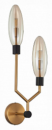 SL1174.301.02 ST-Luce Desima настенное бра с двумя вытянутыми стеклянными плафонами на латунном основании