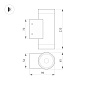 044231(1) Arlight Светильник LGD-RAY-WALL-TWIN-R65-2x12W Warm3000 (GR, 6 deg, 230V) — фото 1