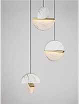 Triac Dimmable Clear & White Cloud Glass, White Marble, Brass Gold Metal, Matt Black Metal Base LED 18Watt 220-240Volt 1206Lm IP20 3000K D:38 H:150 cm