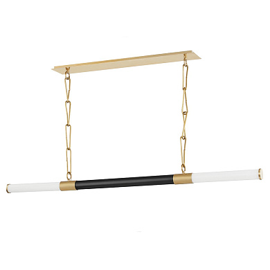подвесной линейный светильник с горизонтальной трубчатой лампой на подвесах