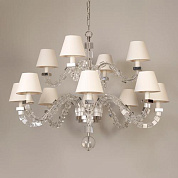 CL0206.NI.SE Overton Glass Chandelier, Nickel, 12 Lights