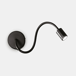 097190 Ideal lux Focus настенный спот черного цвета с подвижной шейкой для акцентного освещения