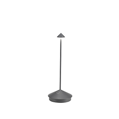 LD1650N3 Zafferano Настольная лампа на батарейках PINA TAVOLO PRO CCT Switch, с сенсорным диммером IP54, темно-серая, лакированная, с регулировкой яркости