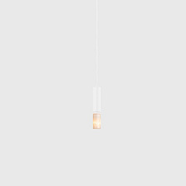 oran pendant stone in-nuit, small cylinder, white