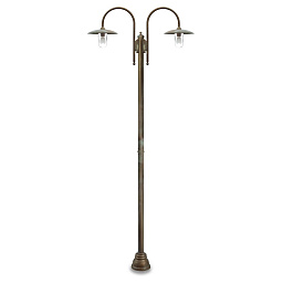 1752 Moretti Luce Trasimeno садовый фонарь двойной конструкции с двумя лампами на высокой опоре
