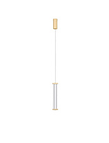Triac Dimmable Brushed Gold Metal & Clear Acrylic LED 6 Watt 220-240 Volt 398Lm IP20 2700K L:6.4 W:6.4 H:200 cm