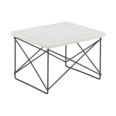20119519 Occasional Vitra Квадратный прикроватный столик из мрамора со вставками чёрного цвета