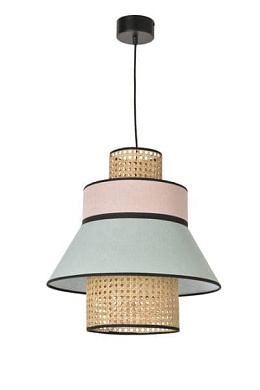 подвесной светильник с многоярусным тканевым абажуром