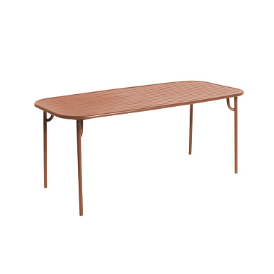 M0743313 WEEK-END Petite Friture Прямоугольный стол садовый металлический терракотовый