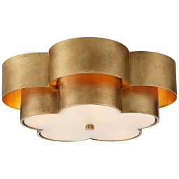 ARN4307BSL-FG Visual Comfort Arabelle накладной потолочный светильник с крупным фигурным металлическим корпусом и матовым акриловым рассеивателем
