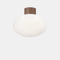 326795 Ideal lux Clio потолочный накладной светильник с круглым корпусом и опаловым плафоном