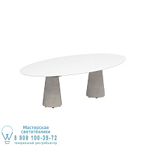 СТОЛ CONIX ELLIPSE 250X130 НОЖКИ БЕТОН ЦЕМЕНТ СЕРЫЙ - СТОЛЕШНИЦА СТОЛА КЕРАМИЧЕСКАЯ БЕЛАЯ Royal Botania