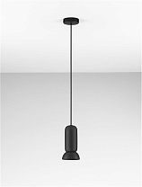 Stone Black Ceramic Shade & Sandy Black Steel Base LED GU10 1x10Watt 100-240Volt IP20 Bulb Excluded D:11 H:223 cm