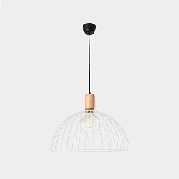 00-6414-93-14 Leds C4 Contrast подвесной светильник с полусферическим деревянным плафоном