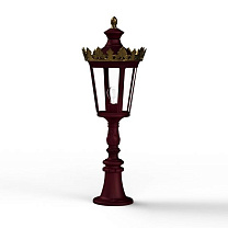 Louvre N° 7; one-piece clear glass E27 105W; Wine red