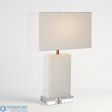 Alabaster Rectangular Table Lamp-Brass Global Views настольная лампа