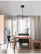 Triac Dimmable Black Metal & Acrylic LED 48 Watt 220-240 Volt 3633Lm 3000K IP20 L: 84 W: 80 H: 52.5/81cm