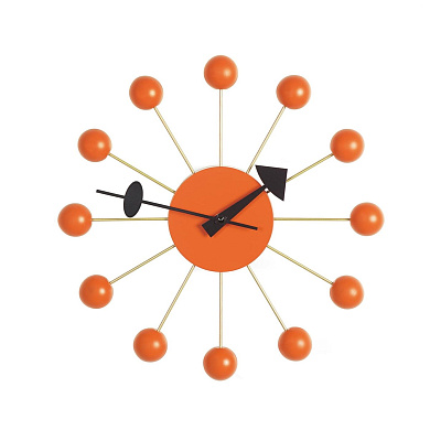 20125001 Ball Clock Vitra Настенные часы с шарообразными метками оранжевые