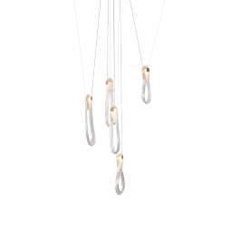 подвесной светильник с никелированными плафонами вытянутой формы