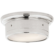 Siena Small Flush Mount полированный никель с белым стеклом