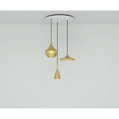 Beat LED Brass Trio Round Tom Dixon, подвесной светильник