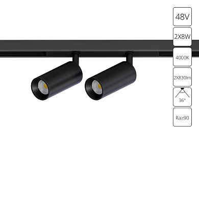 Магнитный трековый светильник Arte Lamp OPTIMA A7260PL-2BK