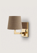 Polished Brass shown with 7 Bongo in Oat Linen with Cream Card lining