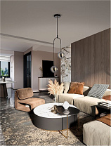 Sandy Black & Gold Metal Smoky Gray Glass LED 20 Watt 220-240Volt 2527Lm 3000K IP20 D: 31 H: 210 cm