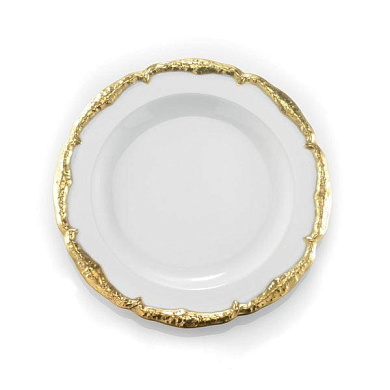 Empire white & gold dessert plate тарелка, Villari