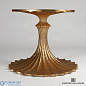 Flute Table 60 White Marble Top w/34 Gold Leaf Base Global Views стол