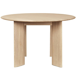 1102732851 Ferm Living Bevel круглый обеденный стол из массива дерева на массивных опорах