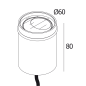 LOGIC 60 R WALLWASH ANO алюм. анодированный Delta Light грунтовый светильник